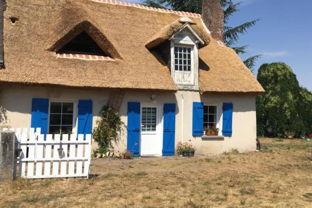 Chaumiere Avec Sa Toiture Recouverte De Chaume !!! Donnemain-Saint-Mames Dış mekan fotoğraf